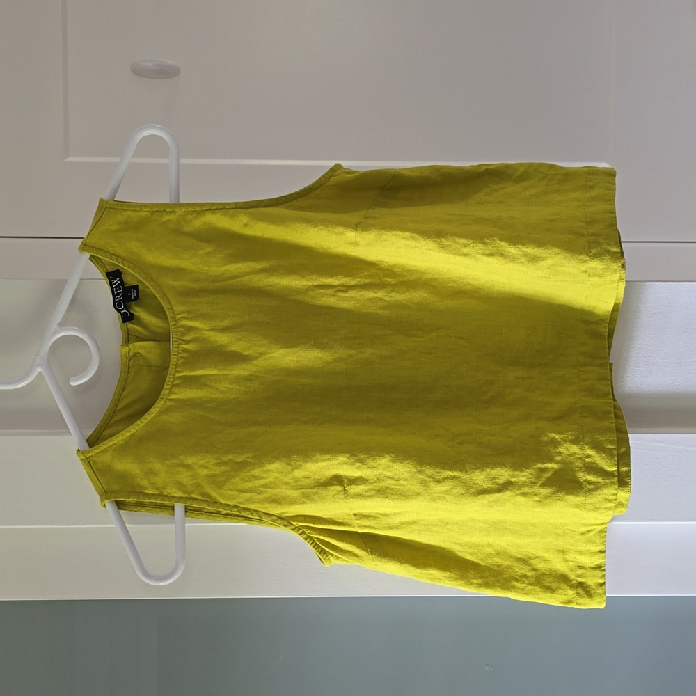 J Crew Maxine Button Back Linen Top